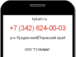 Информация о номере телефона +7 (342) 624-00-03: регион, оператор