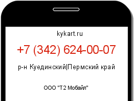 Информация о номере телефона +7 (342) 624-00-07: регион, оператор