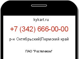 Информация о номере телефона +7 (342) 666-00-00: регион, оператор