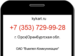 Информация о номере телефона +7 (353) 729-99-28: регион, оператор