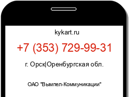 Информация о номере телефона +7 (353) 729-99-31: регион, оператор