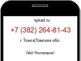 Информация о номере телефона +7 (382) 264-81-43: регион, оператор