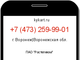 Информация о номере телефона +7 (473) 259-99-01: регион, оператор