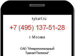 Информация о номере телефона +7 (495) 137-51-28: регион, оператор
