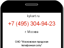 Информация о номере телефона +7 (495) 304-94-23: регион, оператор
