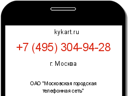 Информация о номере телефона +7 (495) 304-94-28: регион, оператор
