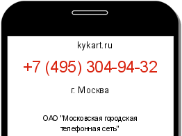 Информация о номере телефона +7 (495) 304-94-32: регион, оператор