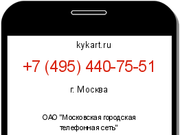 Информация о номере телефона +7 (495) 440-75-51: регион, оператор