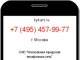 Информация о номере телефона +7 (495) 457-99-77: регион, оператор