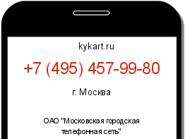 Информация о номере телефона +7 (495) 457-99-80: регион, оператор