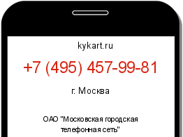Информация о номере телефона +7 (495) 457-99-81: регион, оператор