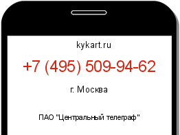 Информация о номере телефона +7 (495) 509-94-62: регион, оператор