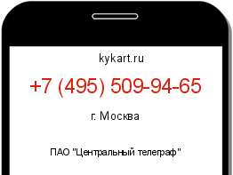 Информация о номере телефона +7 (495) 509-94-65: регион, оператор