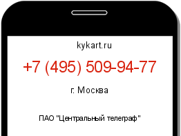 Информация о номере телефона +7 (495) 509-94-77: регион, оператор