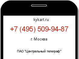 Информация о номере телефона +7 (495) 509-94-87: регион, оператор