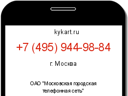 Информация о номере телефона +7 (495) 944-98-84: регион, оператор