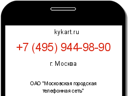 Информация о номере телефона +7 (495) 944-98-90: регион, оператор