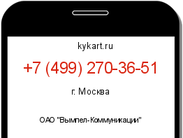 Информация о номере телефона +7 (499) 270-36-51: регион, оператор