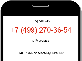 Информация о номере телефона +7 (499) 270-36-54: регион, оператор