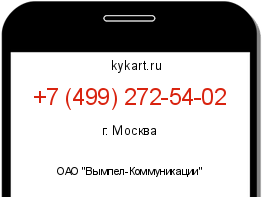 Информация о номере телефона +7 (499) 272-54-02: регион, оператор