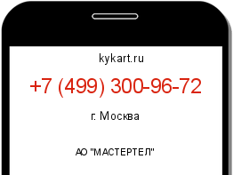 Информация о номере телефона +7 (499) 300-96-72: регион, оператор