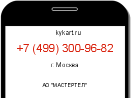 Информация о номере телефона +7 (499) 300-96-82: регион, оператор
