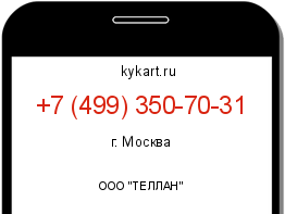 Информация о номере телефона +7 (499) 350-70-31: регион, оператор