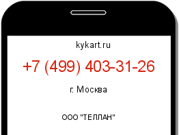 Информация о номере телефона +7 (499) 403-31-26: регион, оператор