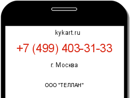 Информация о номере телефона +7 (499) 403-31-33: регион, оператор