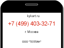 Информация о номере телефона +7 (499) 403-32-71: регион, оператор