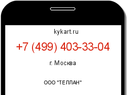 Информация о номере телефона +7 (499) 403-33-04: регион, оператор