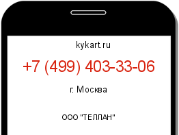 Информация о номере телефона +7 (499) 403-33-06: регион, оператор