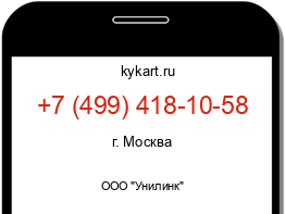 Информация о номере телефона +7 (499) 418-10-58: регион, оператор