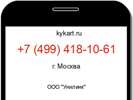 Информация о номере телефона +7 (499) 418-10-61: регион, оператор