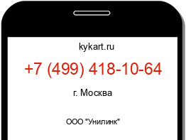 Информация о номере телефона +7 (499) 418-10-64: регион, оператор