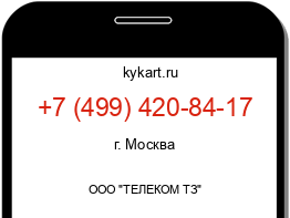 Информация о номере телефона +7 (499) 420-84-17: регион, оператор