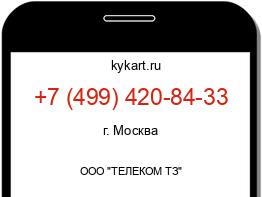 Информация о номере телефона +7 (499) 420-84-33: регион, оператор