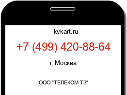 Информация о номере телефона +7 (499) 420-88-64: регион, оператор