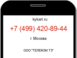 Информация о номере телефона +7 (499) 420-89-44: регион, оператор