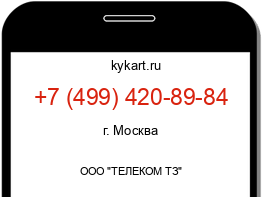 Информация о номере телефона +7 (499) 420-89-84: регион, оператор