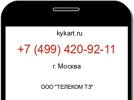 Информация о номере телефона +7 (499) 420-92-11: регион, оператор