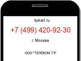 Информация о номере телефона +7 (499) 420-92-30: регион, оператор