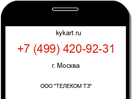 Информация о номере телефона +7 (499) 420-92-31: регион, оператор