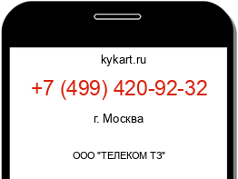 Информация о номере телефона +7 (499) 420-92-32: регион, оператор