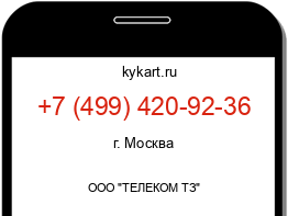 Информация о номере телефона +7 (499) 420-92-36: регион, оператор