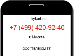 Информация о номере телефона +7 (499) 420-92-40: регион, оператор