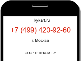 Информация о номере телефона +7 (499) 420-92-60: регион, оператор