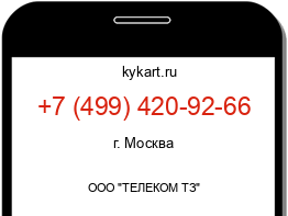 Информация о номере телефона +7 (499) 420-92-66: регион, оператор