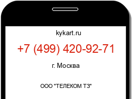 Информация о номере телефона +7 (499) 420-92-71: регион, оператор