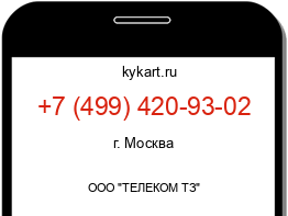 Информация о номере телефона +7 (499) 420-93-02: регион, оператор